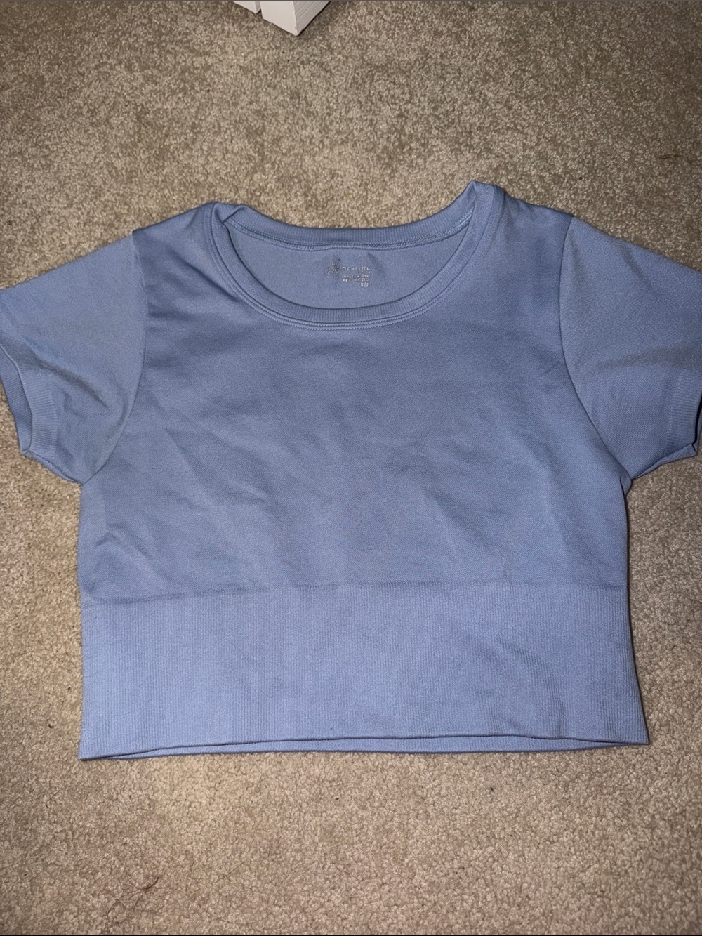 Everyday Short Sleeve Crop Top - Light Blue